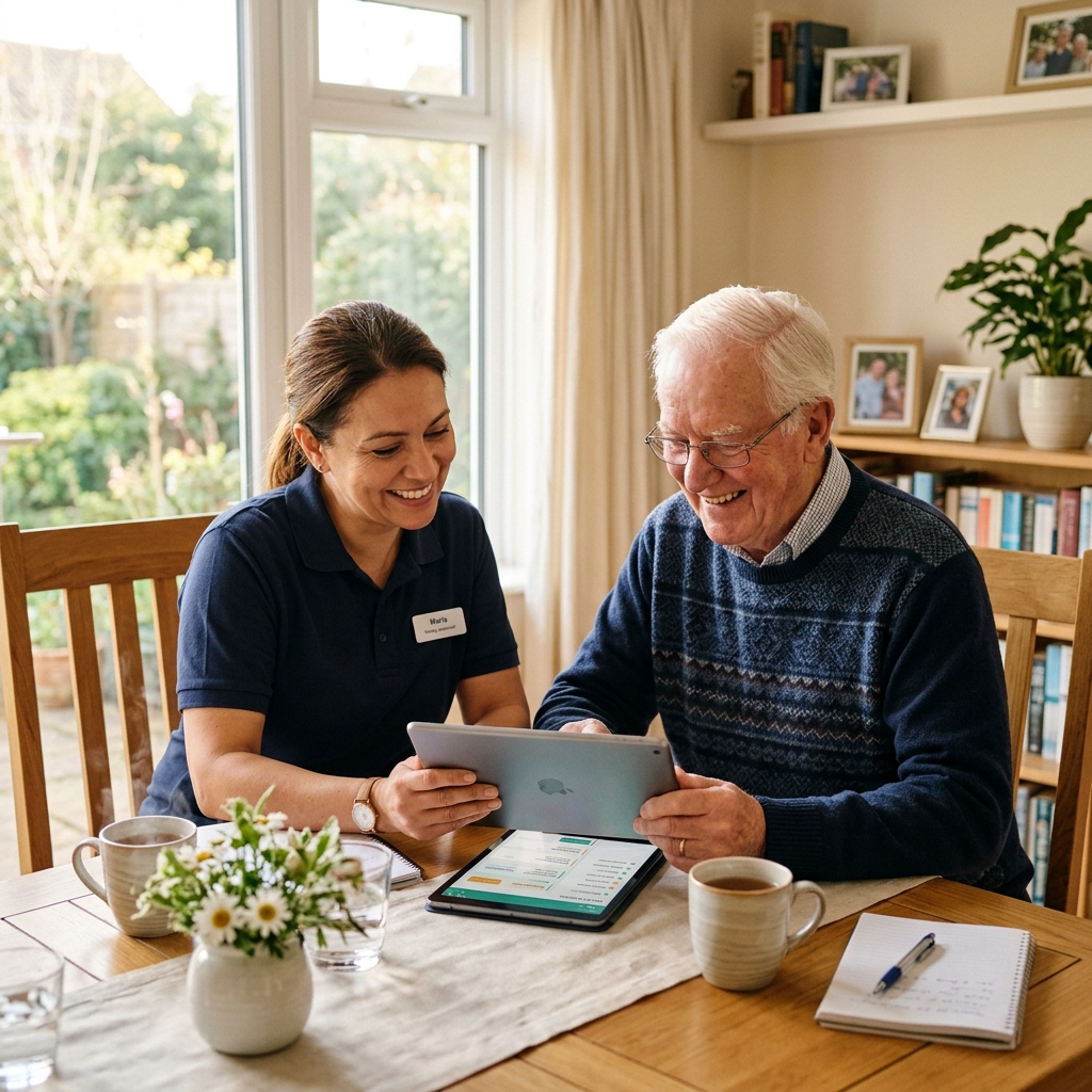 Serenity caregiver providing compassionate home care